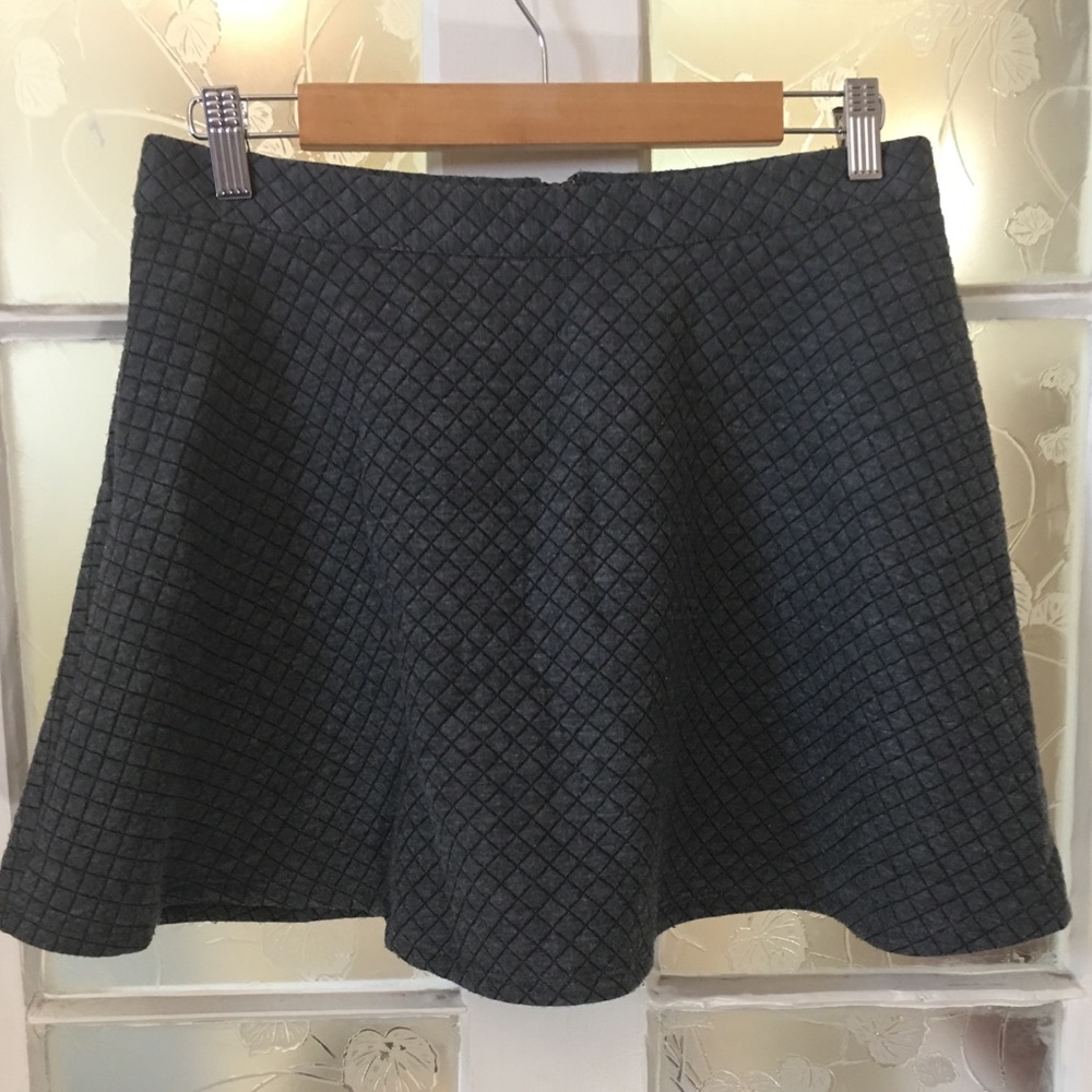 Grey Wool-like Circle Skirt